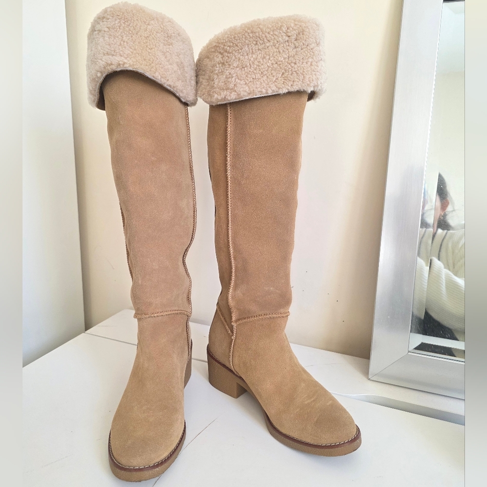 Coach Janelle Suede With Shearling Lining  Knee-High Boots. Size 6.5